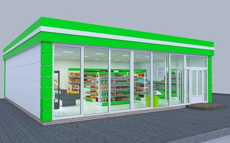 Desain Warung Sembako Serba Hijau